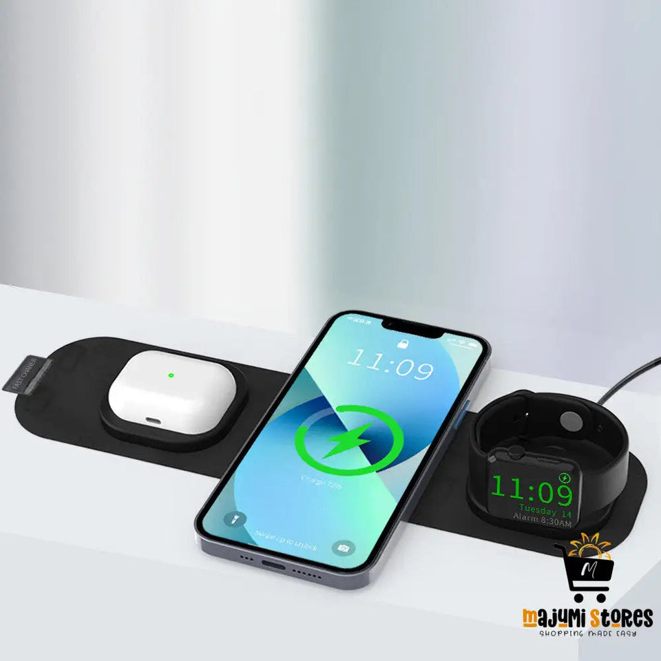 3-in-1 Wireless Fabric Travel Charger
