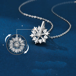 Silver Snowflake Rhinestone Necklace