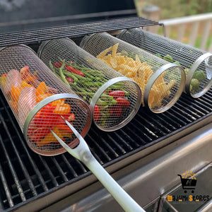 Stainless Steel BBQ Grilling Basket for Outdoor Cooking