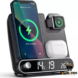 Wireless Alarm Clock with Three-in-One Charging