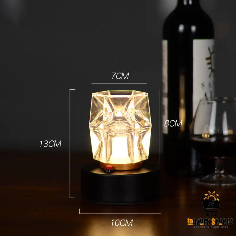 Charging Table Crystal Lamp with LED Lights for Bar