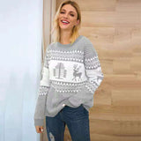 Cute Elk Geometric Print Sweater