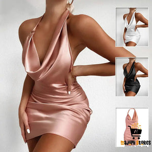 Backless Satin Party Dress