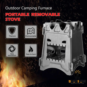 Stainless Steel Backpacking Stove - Portable Wood Burning