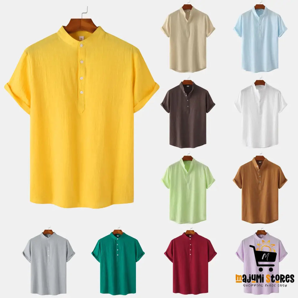 Solid Color Short Sleeve Beach T-Shirt