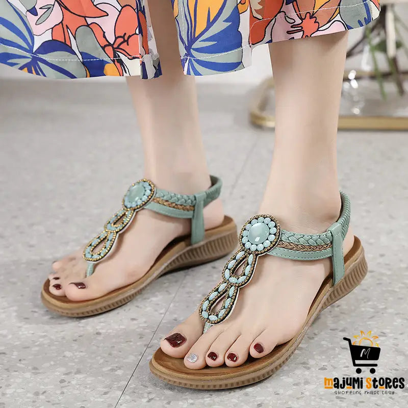 Boho Weave Thong Sandals