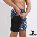 Men’s Gradient Printed Double Layer Shorts
