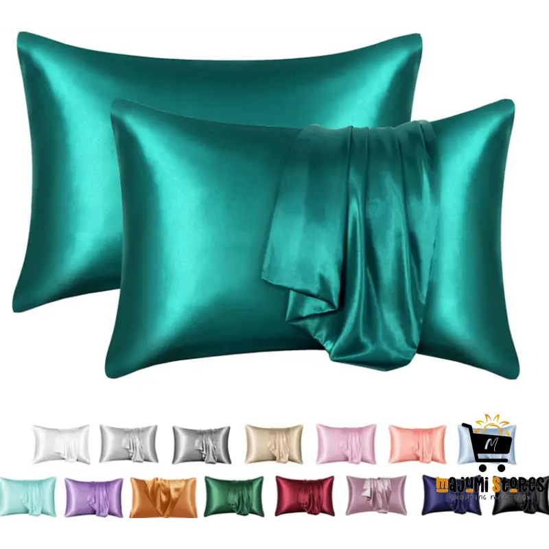 Solid Color Silk Satin Pillowcase with Envelope Design