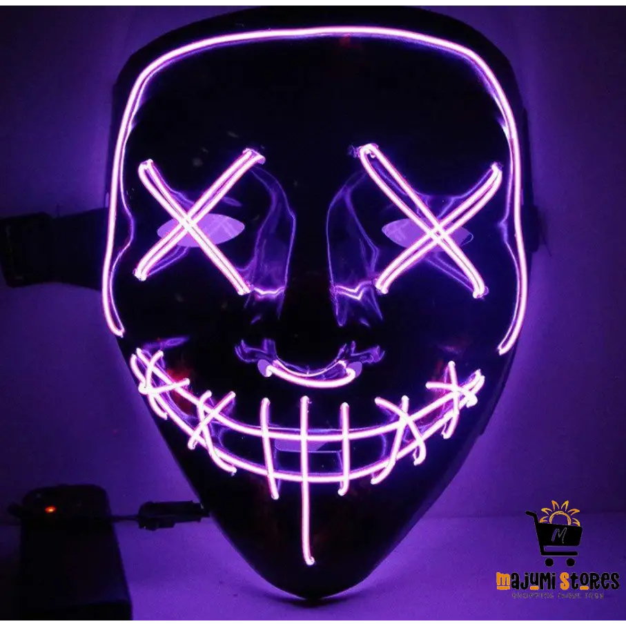 Black V Halloween Horror Glowing Mask