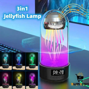 Colorful Jellyfish Lamp with Clock
