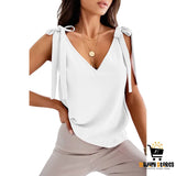 Bowknot Tie Up Camisole V-neck Sleeveless Top