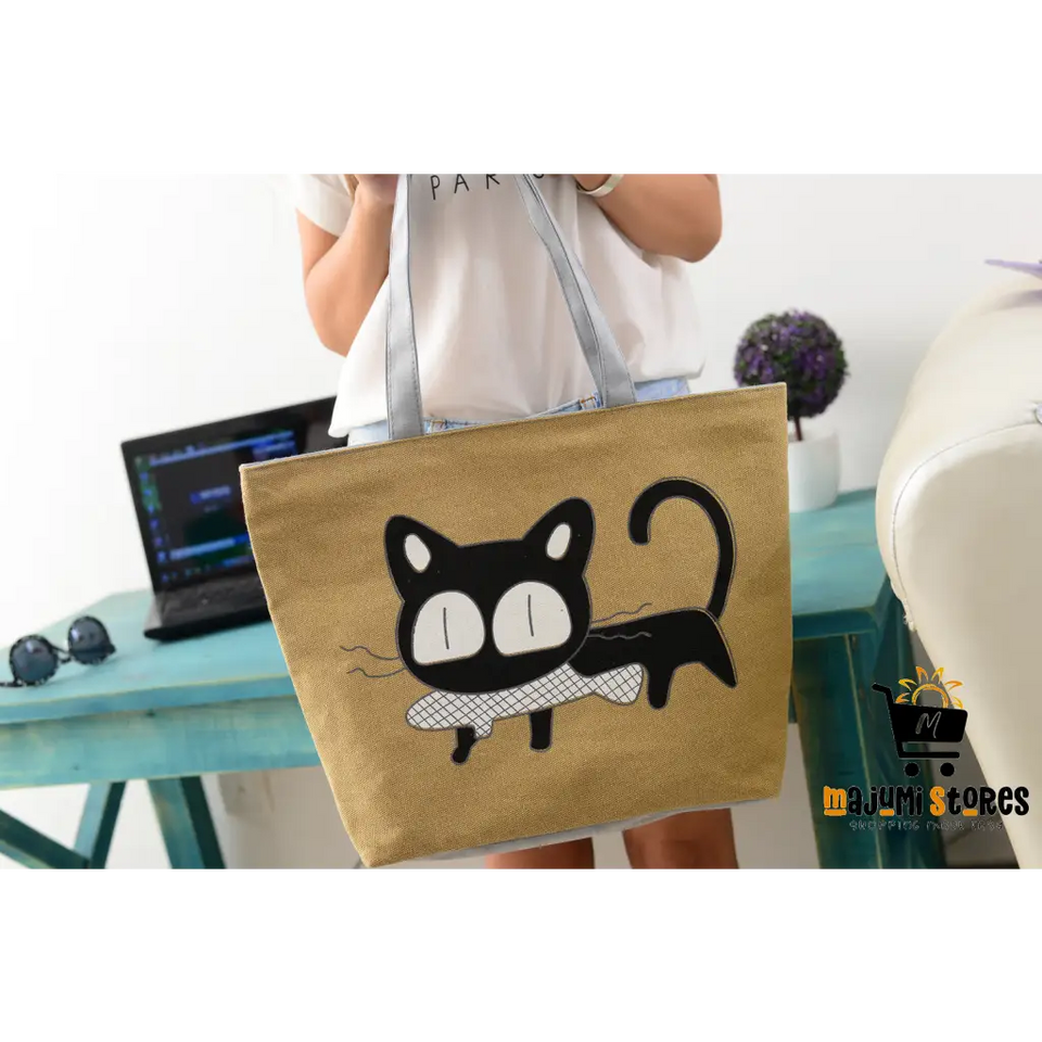 Canvas Shoulder Bag - Cat Design for Lovers