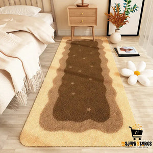 Yellow Imitation Cashmere Bed Carpet