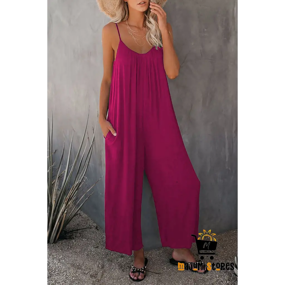 Loose Sleeveless Jumpsuit with Pockets