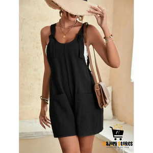 Casual Comfortable Suspender Jumpsuit with Shorts