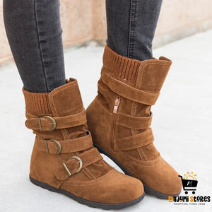 Casual Winter Strap Buckle Boots