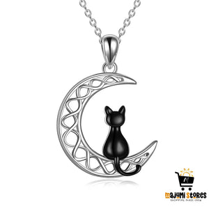 Celtic Moon Cat Necklace