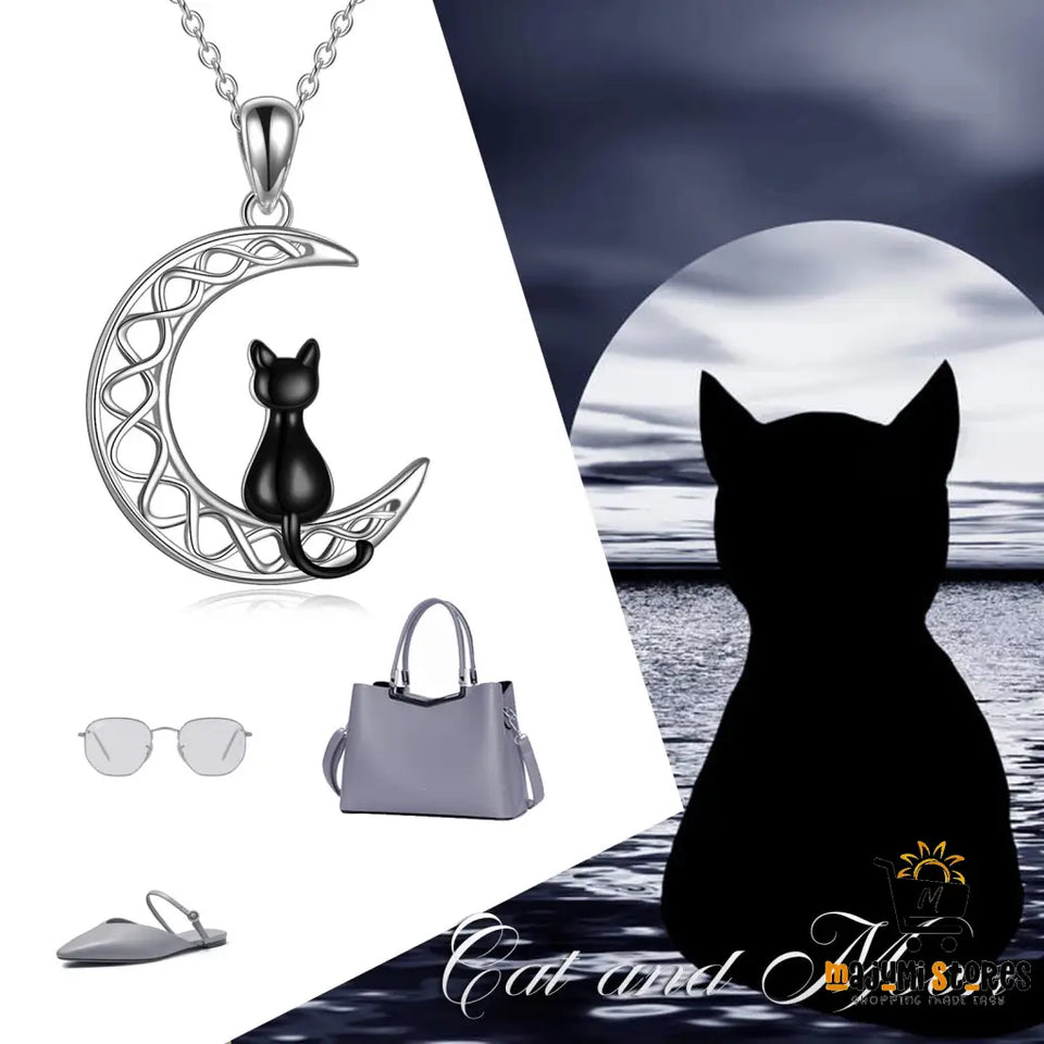 Celtic Moon Cat Necklace