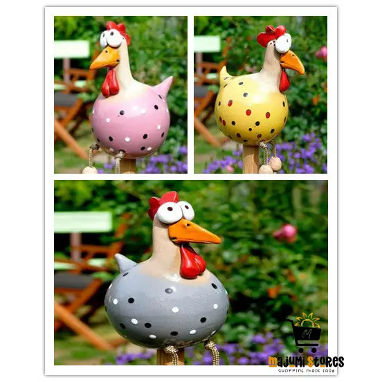 Garden Chicken Yard Art Decor with Rooster Ornaments