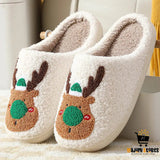 Christmas Elk Home Slippers