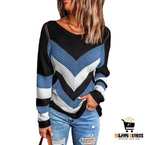 Women’s Color Block Long Sleeve Autumn Sweater