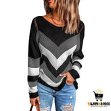Women’s Color Block Long Sleeve Autumn Sweater