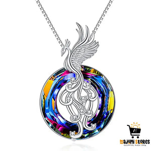 Colorful Phoenix Crystal Pendant Necklace Set
