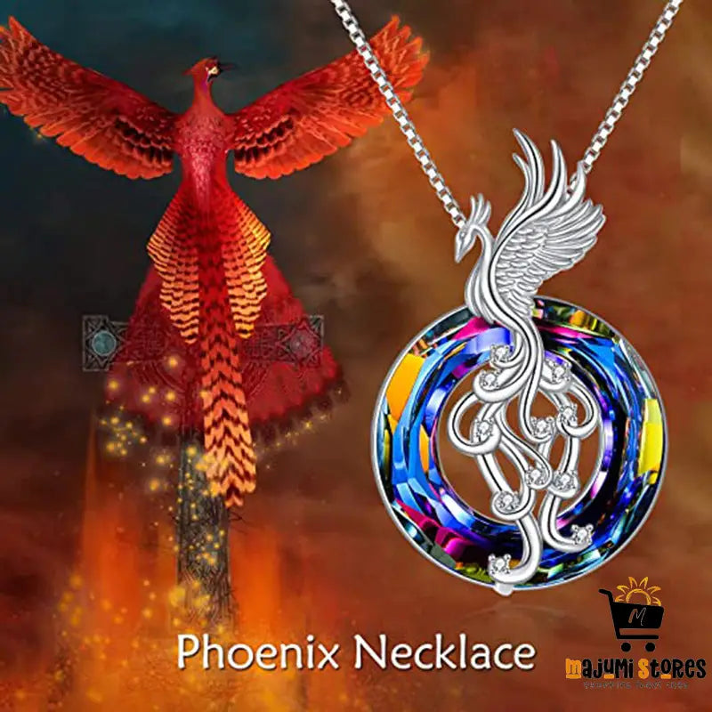 Colorful Phoenix Crystal Pendant Necklace Set