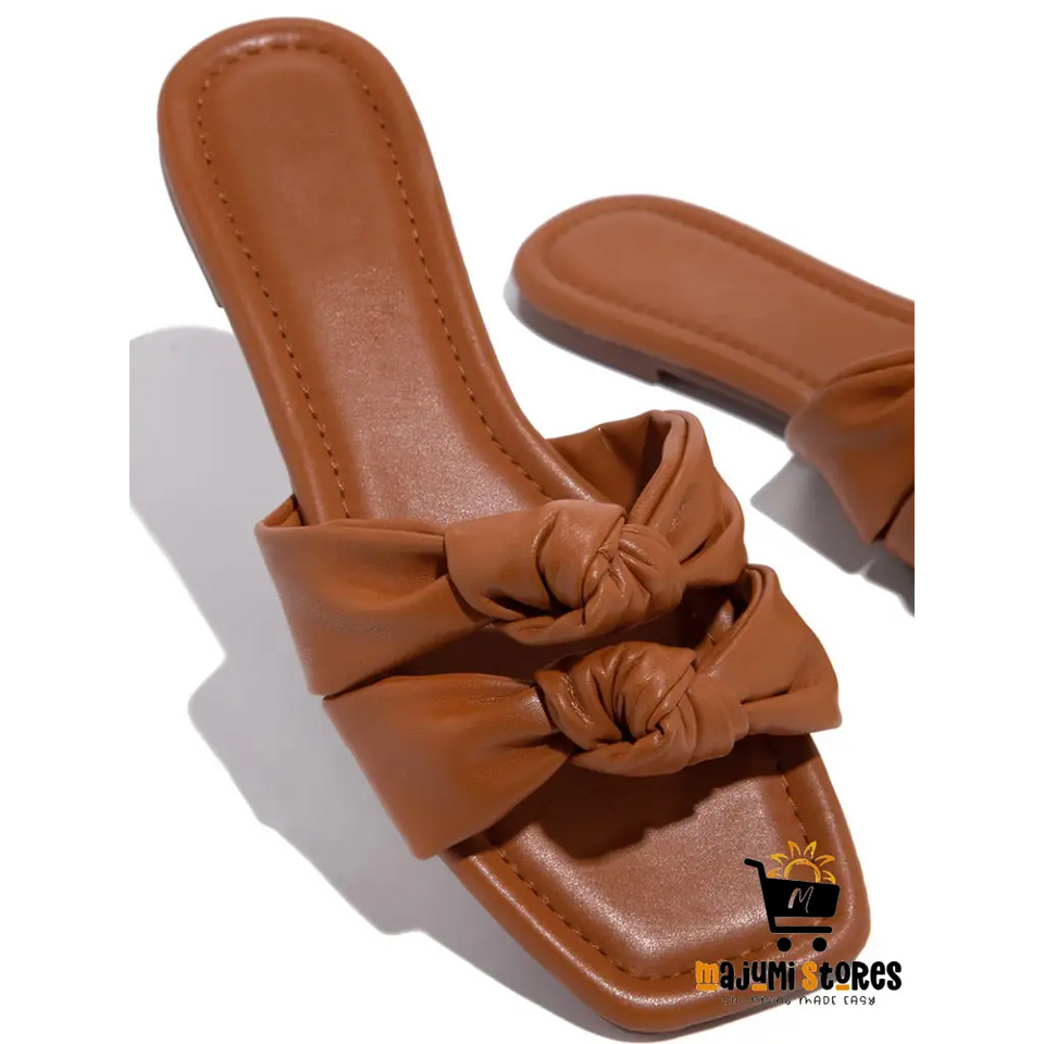 Bow Flat Slides Summer Outdoor Sandals