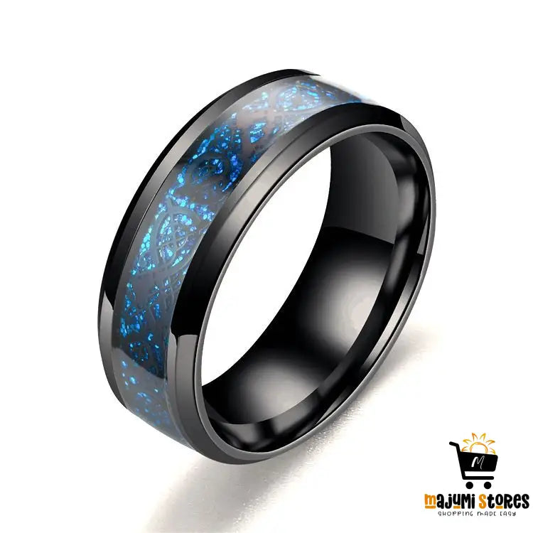 Dragon Pattern Stainless Steel Ring for Men