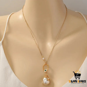 Elegant Pearl Earrings Pendant Necklace for Women