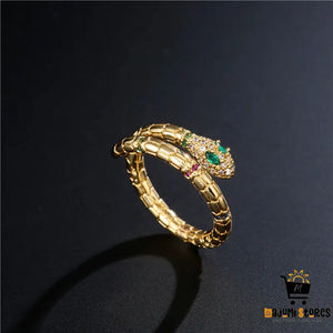 Exquisite Snake Ring with Cubic Zirconia