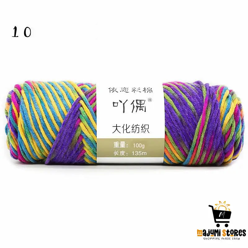 Gradient Milk Cotton Wool Hand-knitted Yarn