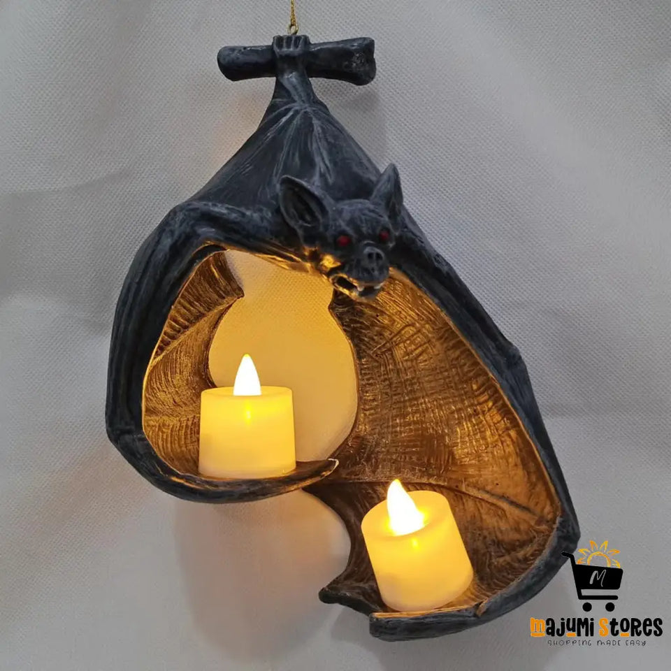 Ghost Bat LED Wall Candle Holder