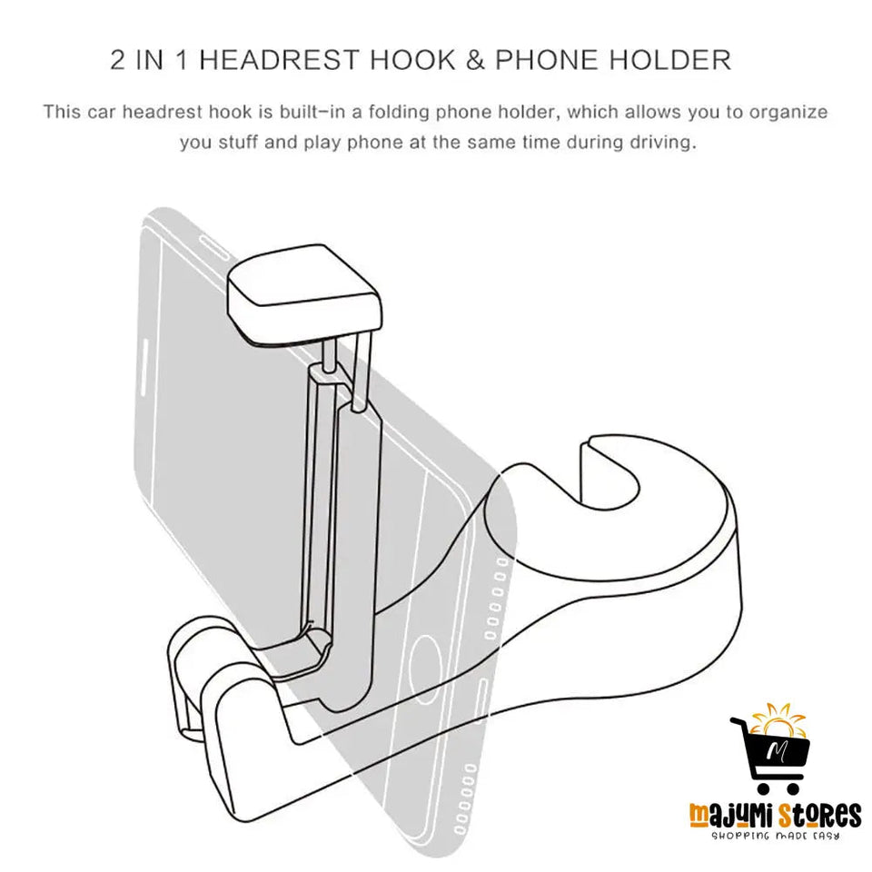Headrest Hook with Phone Holder