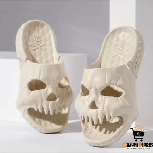 Personalized Skull Design Halloween Slippers Bathroom Indoor