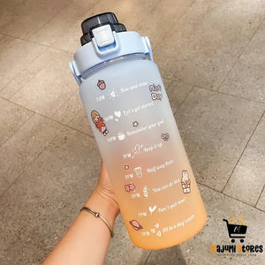 Cute Portable Scale Water Bottle with Straw Stickers -