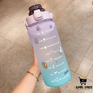 Cute Portable Scale Water Bottle with Straw Stickers -