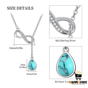 Infinity Turquoise Drop Necklace