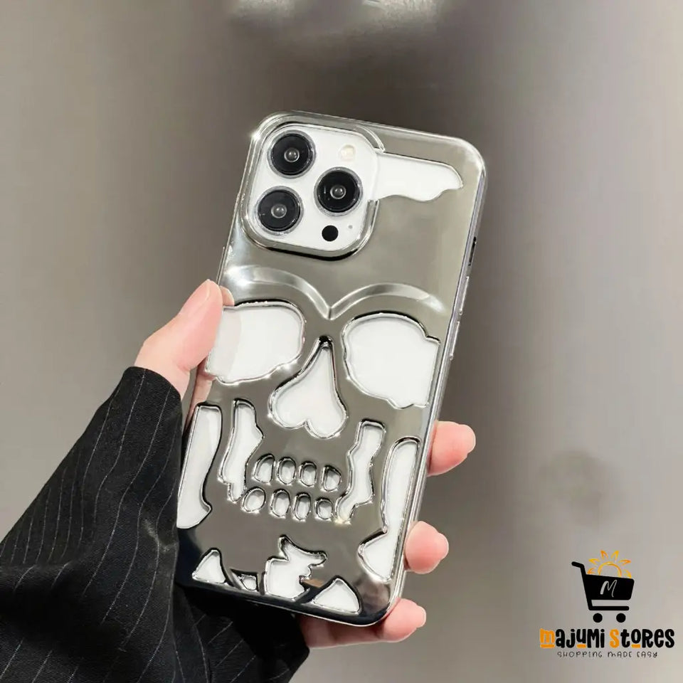 Luxury Plating 3D Skull Phone Case for iPhone