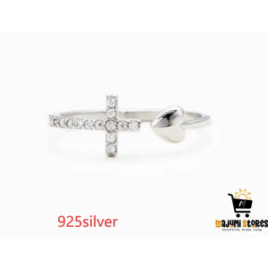 Love Cross Open Ring in S925 Sterling Silver