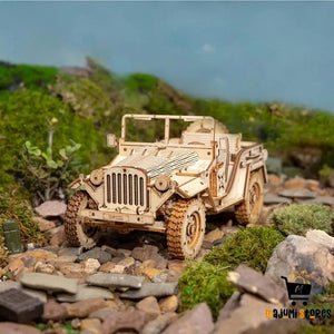 ROKR Army Jeep Car 3D Wooden Puzzle Model Kit