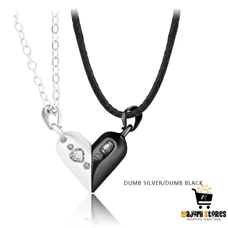 Rotating Magnet Stone Couple Necklace
