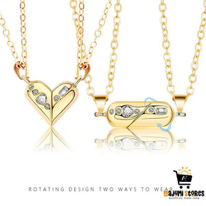 Rotating Magnet Stone Couple Necklace