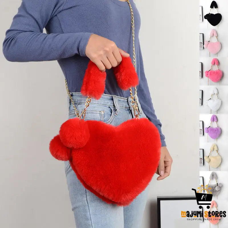 Soft Plush Love Women’s Party Handbag