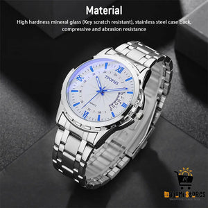 Stainless Steel Men’s Wristwatch - Classic Quartz Luxury