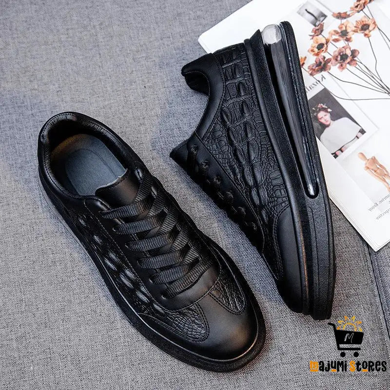 Trendy Leather Casual Sneakers